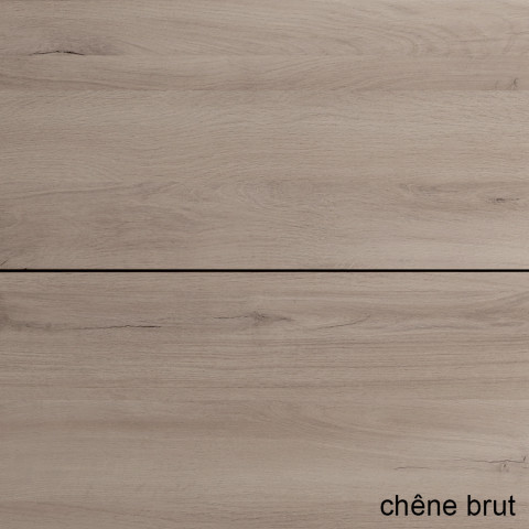 Meuble de salle de bain 80 cm vasque déportée - 2 tiroirs - sans miroir - prado - oak (chêne brut)