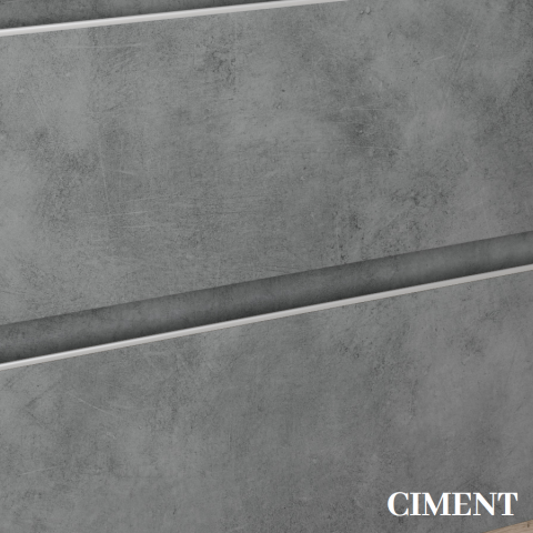 Meuble de salle de bain 120cm double vasque - 6 tiroirs - sans miroir - tiris 3c - ciment (gris)