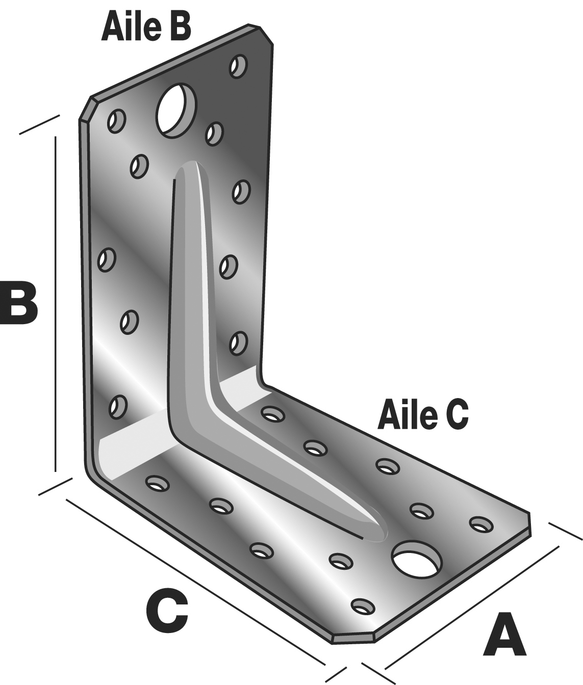  Equerre  de structure en inox paisseur 2 mm Distriartisan